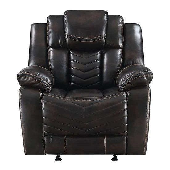 Lucky Charm (Brown) 3-Piece Reclining Sofa, Loveseat, & Chair Set
