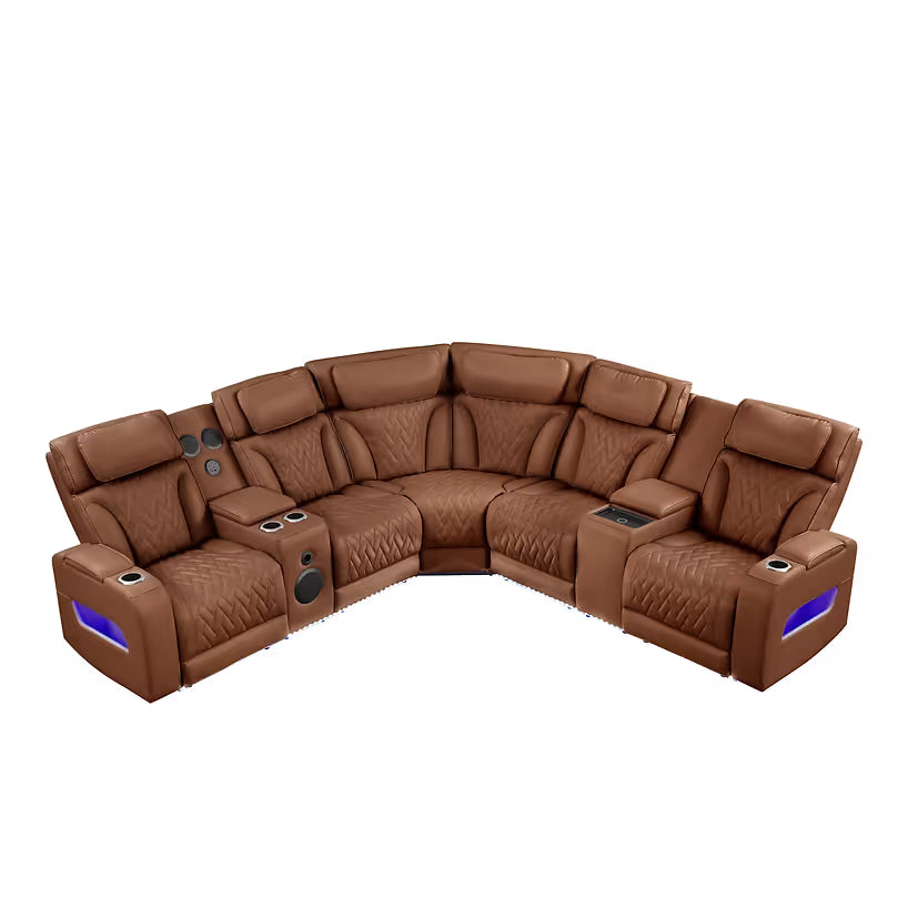 Skyline (Brown Caramel)  Reclining Sectional