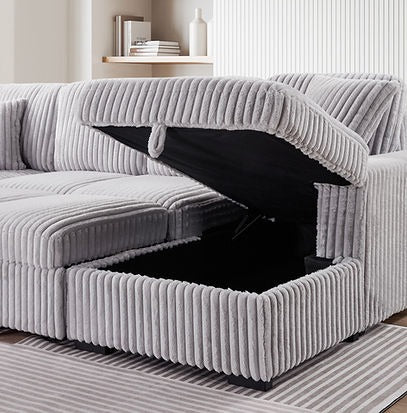 Raha Grey Sleeper Sectional