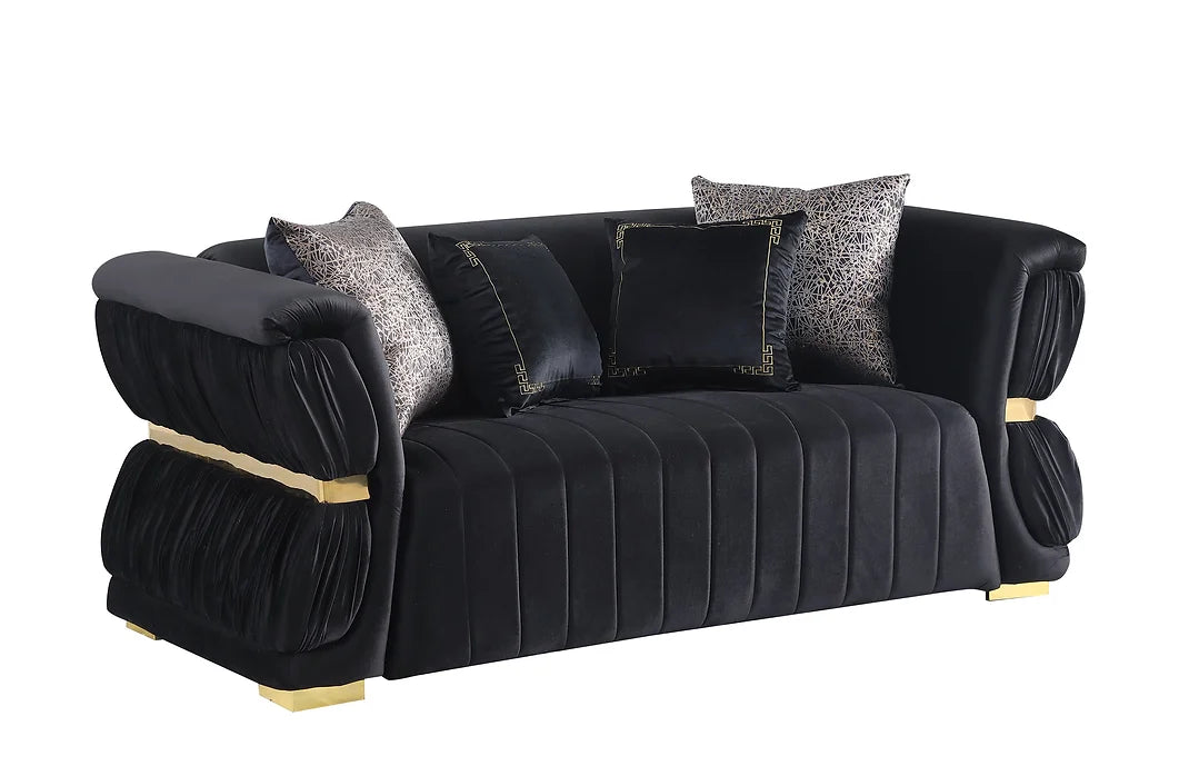 Anna Living Room Set - Black