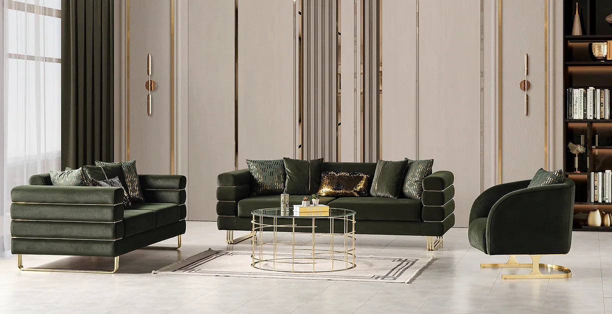 Luma Living Room Set - Emerald