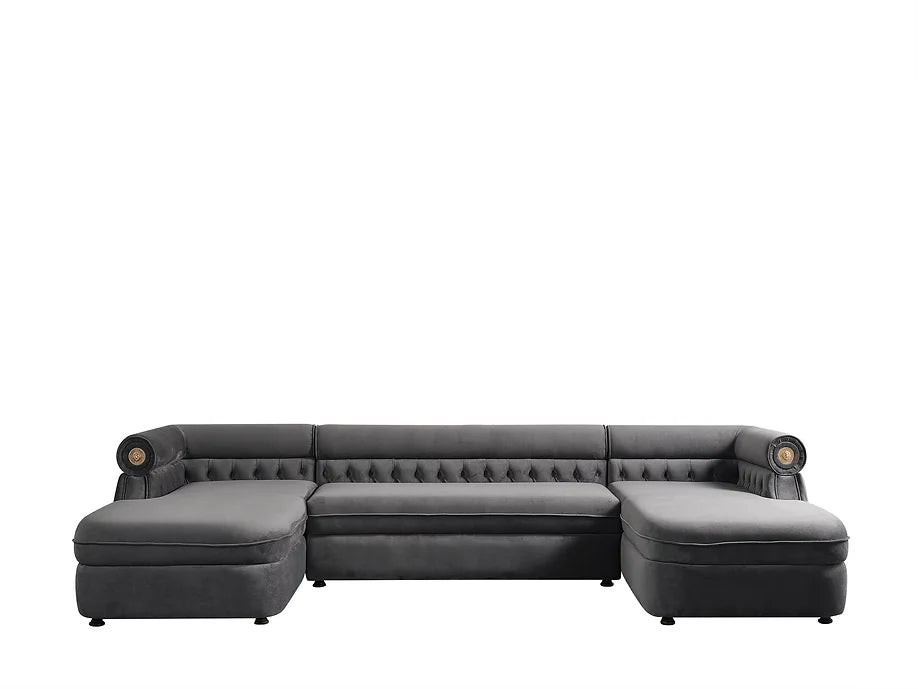 Brooklyn Double Chaise Sectional (Grey)