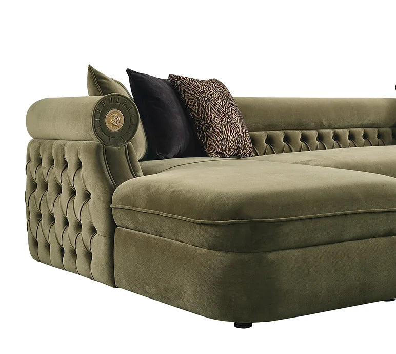 Brooklyn Double Chaise Sectional (Green)