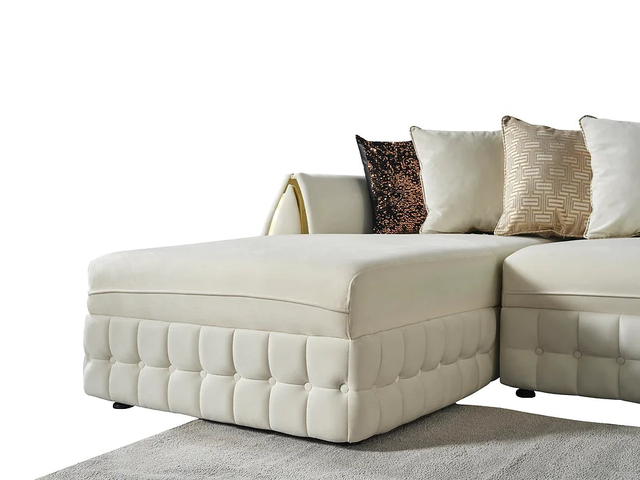 Sicilya Double Chaise Sectional (Off White)