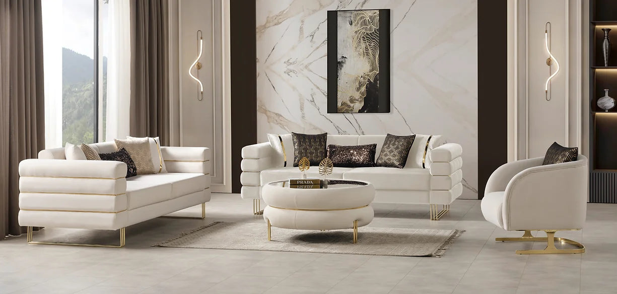 Luma Living Room Set - Off White