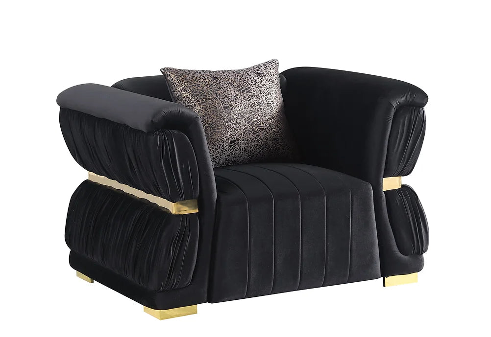 Anna Living Room Set - Black