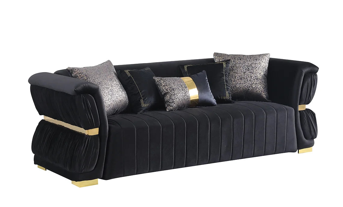 Anna Living Room Set - Black