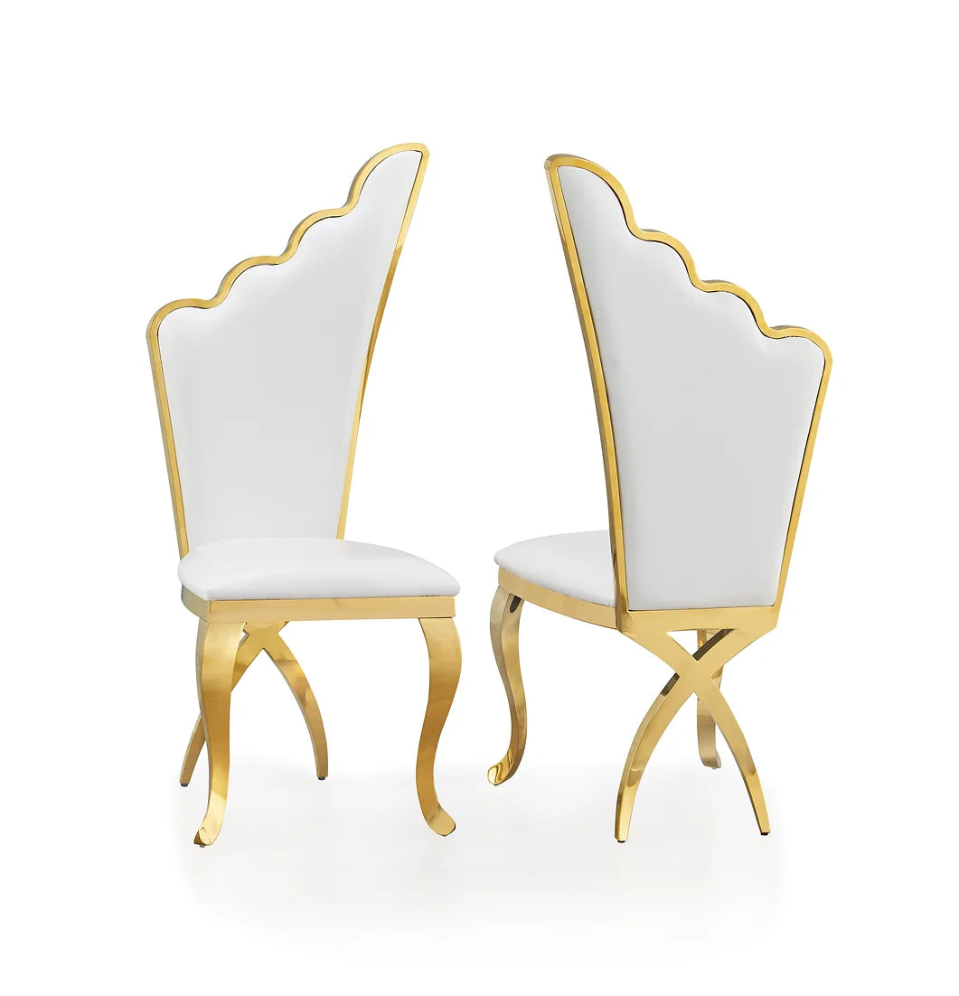 Viva Marble Dining Set With Cream Chairs