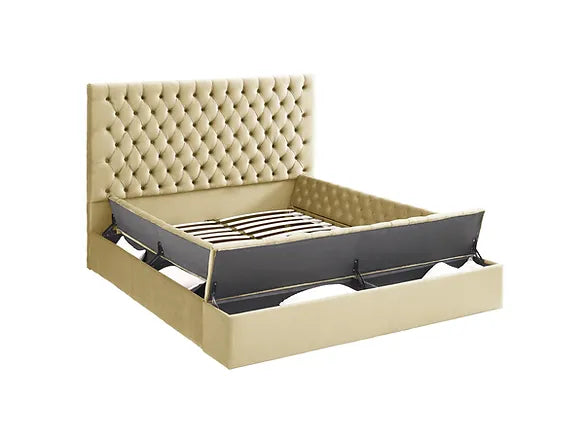 Catalina Dark Beige Storage Platform Bed