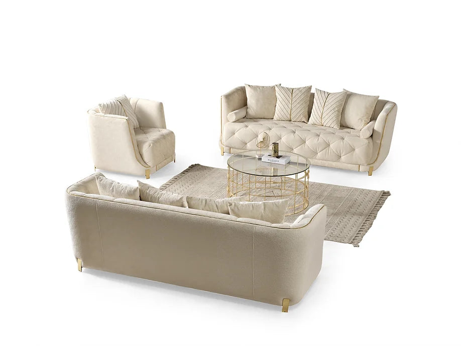 Elit Living Room Set - Off White