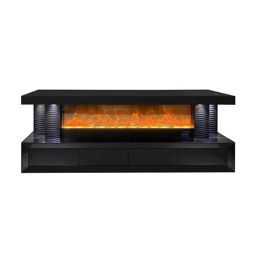 Havana (Black) TV Stand w/Fireplace