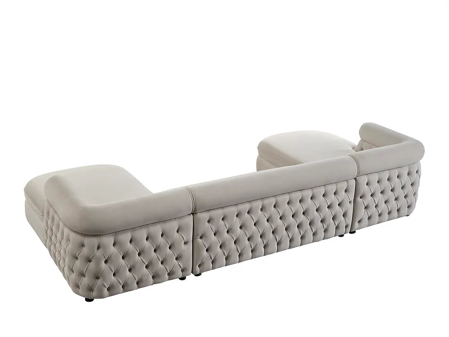 Brooklyn Double Chaise Sectional (Cream)