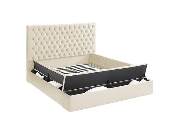 Catalina Cream Storage Platform Bed