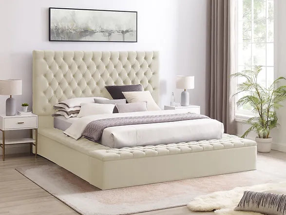 Catalina Cream Storage Platform Bed