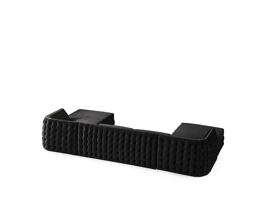 Sicilya Double Chaise Sectional (Black)