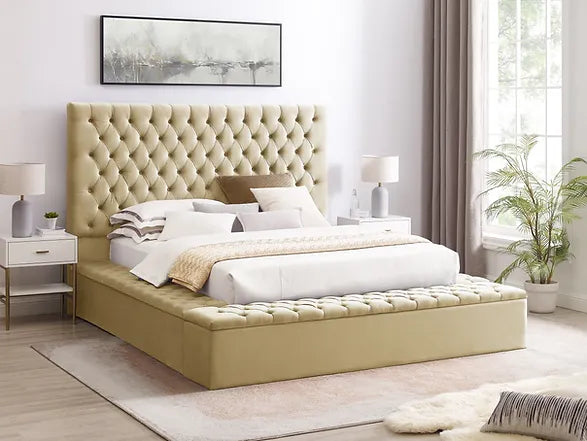 Catalina Dark Beige Storage Platform Bed