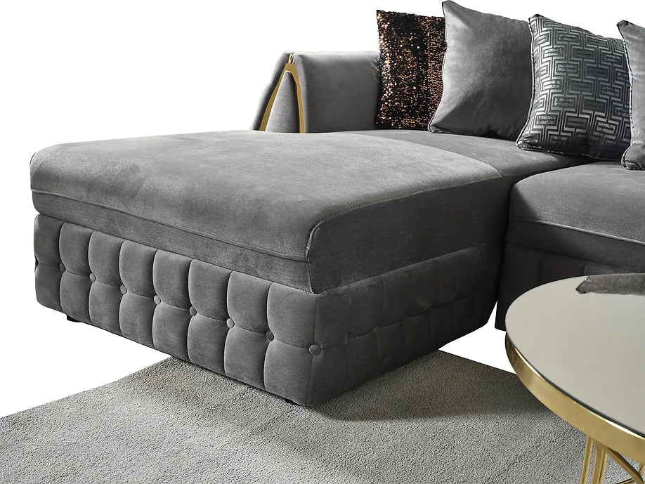 Sicilya Double Chaise Sectional (Grey)