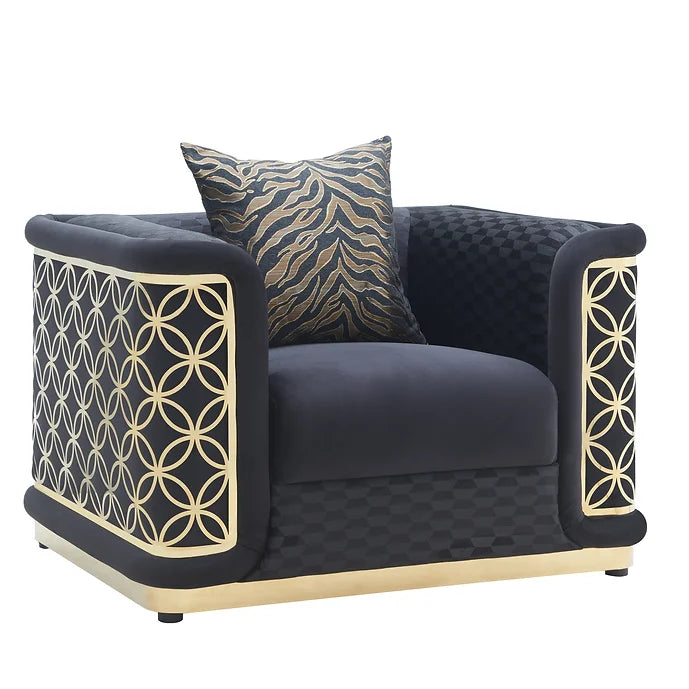 Riya Living Room Set - Black