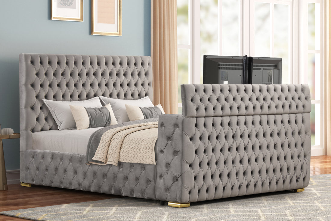 Future Grey Platform Bed