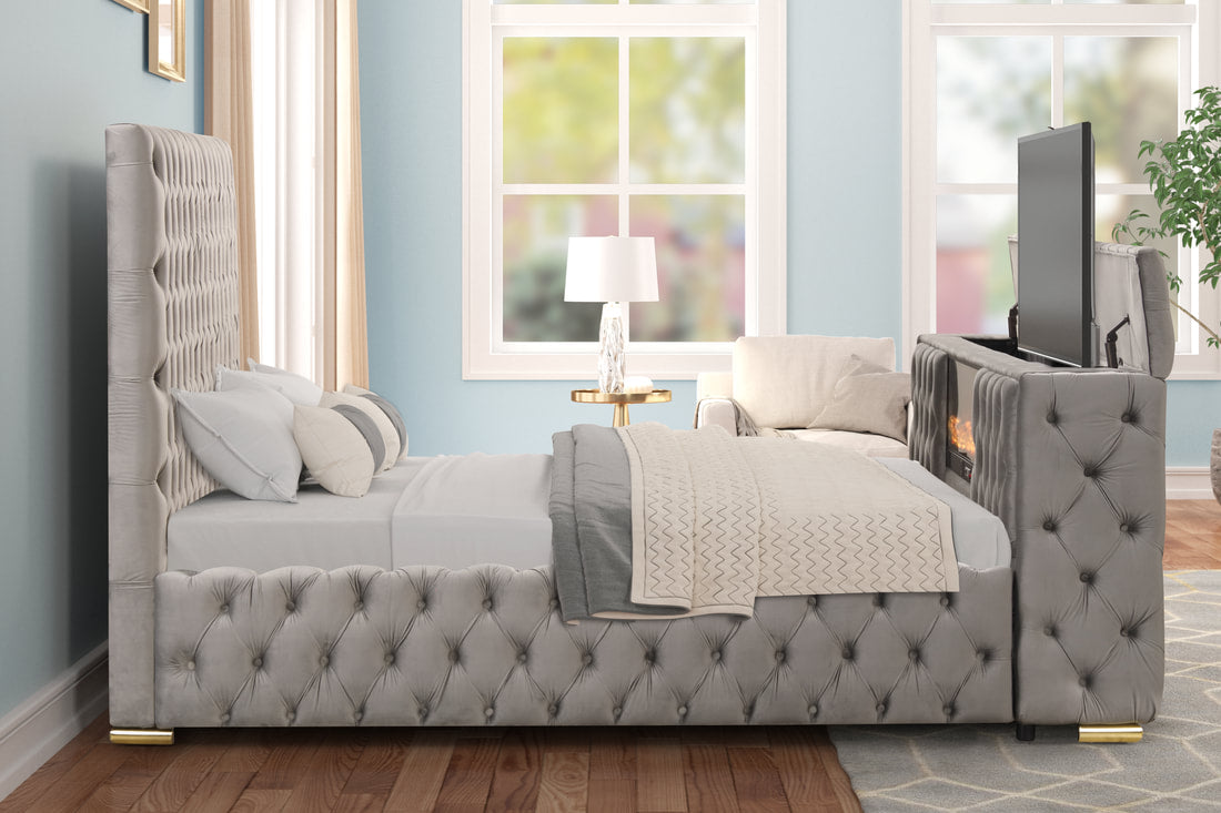 Future Grey Platform Bed