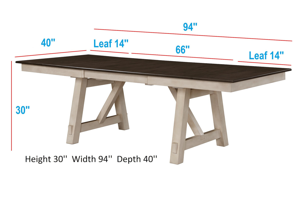 Maribelle Chalk Grey Table Height 5-Piece Dining Set