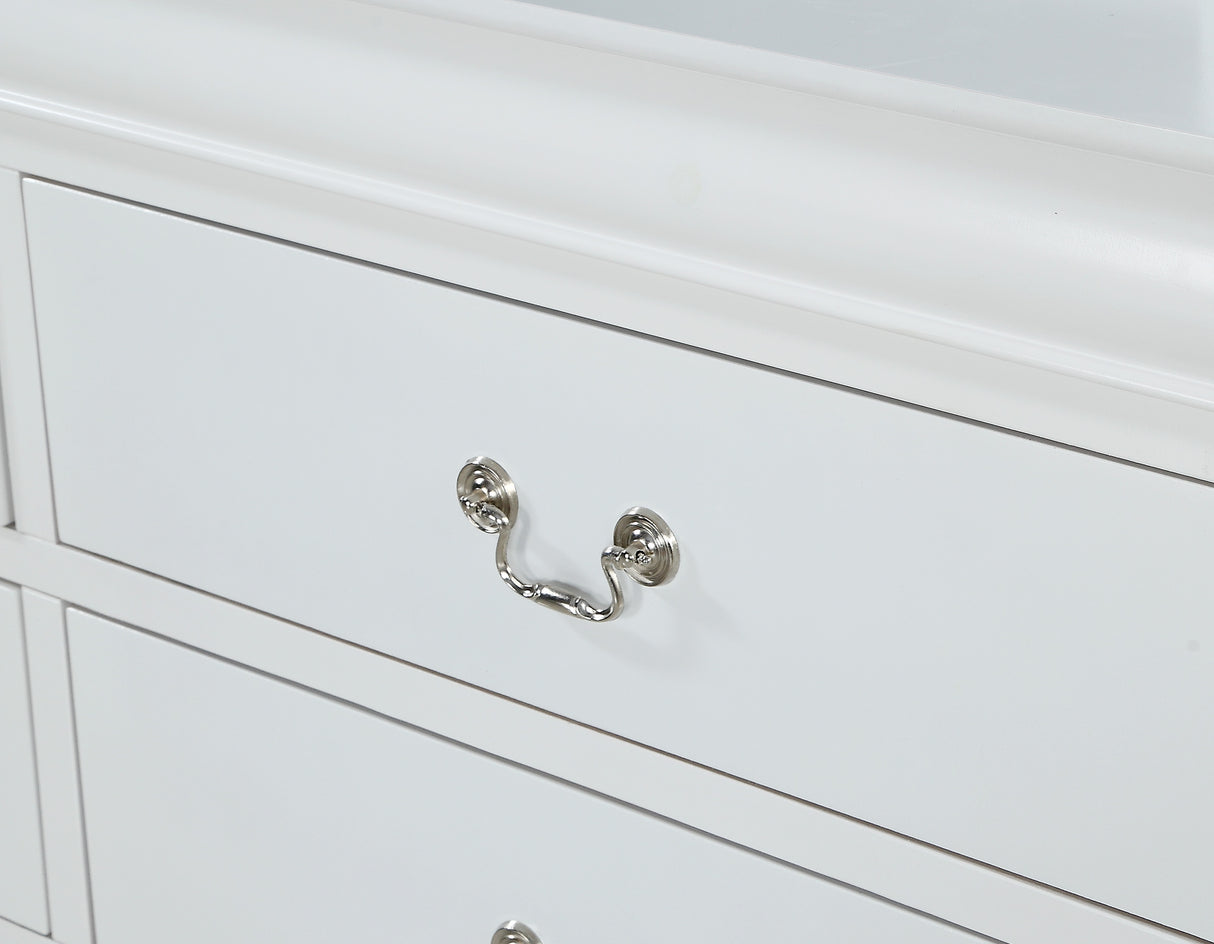 Louis Philip White Dresser & Mirror