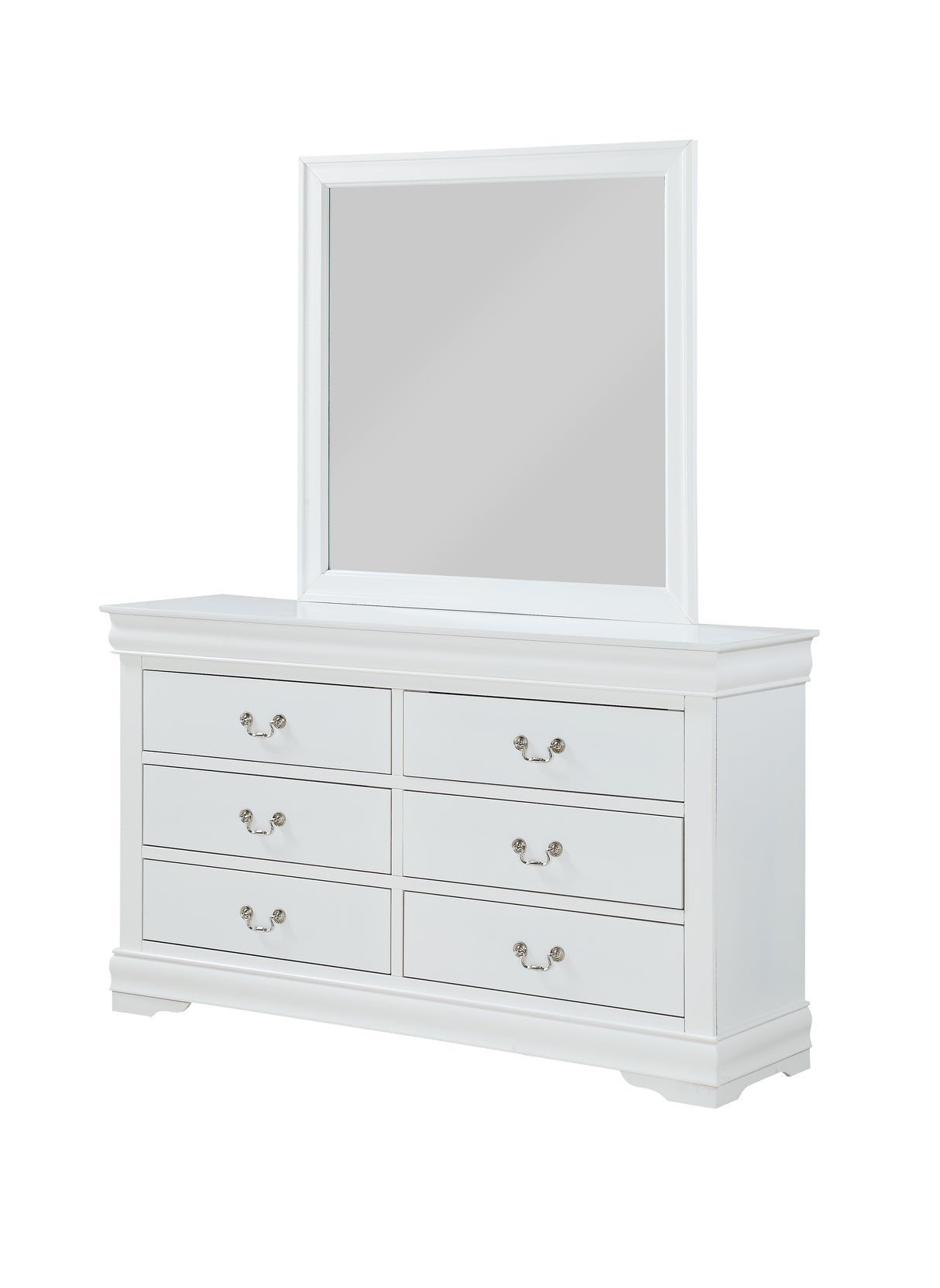 Louis Philip White Dresser & Mirror