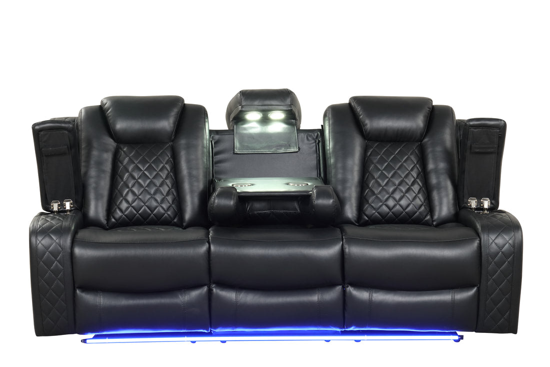 Luz Black 3Pcs Recliner Set