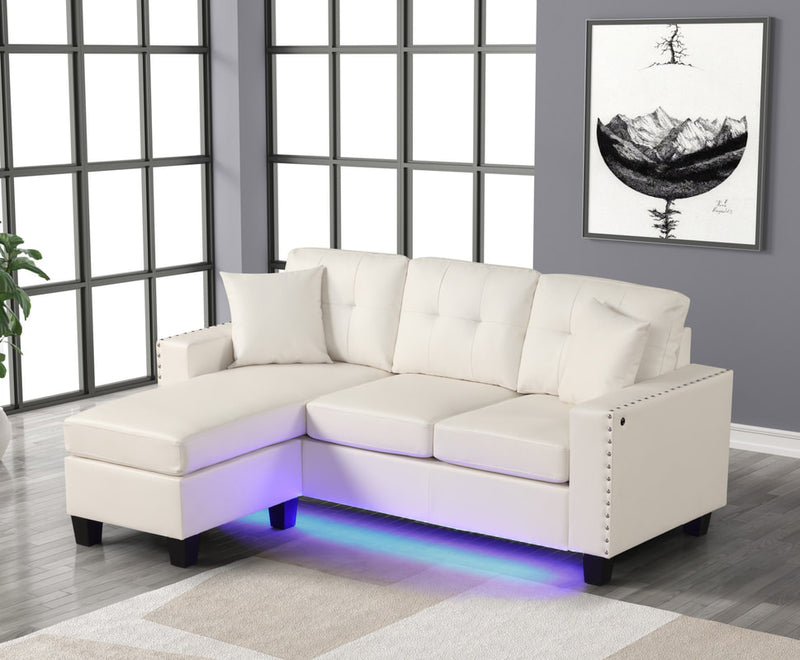 Messi White PU - Reversible Sectional