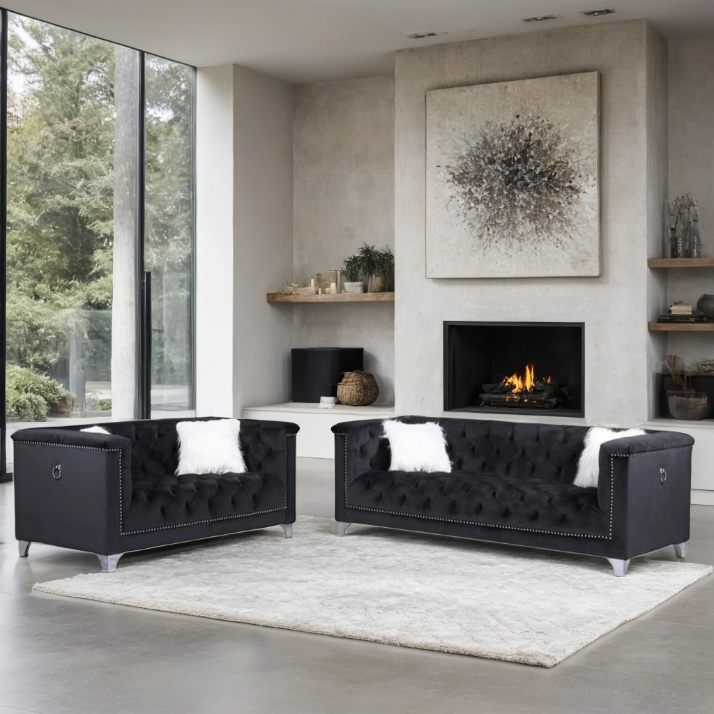 Prince - Black Sofa & Loveseat Set