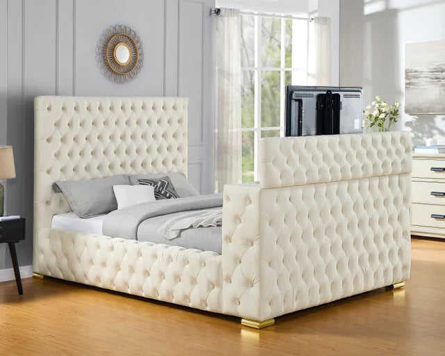 Future Beige Platform Bed