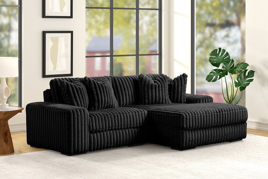 Sunday Black 2PC Sectional