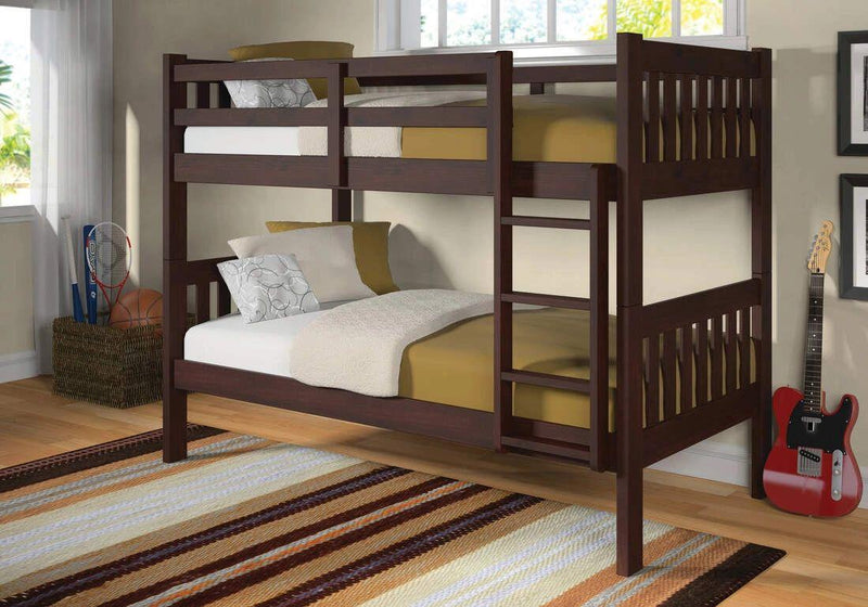 Twin-Over-Twin Cappuccino Bunk Bed