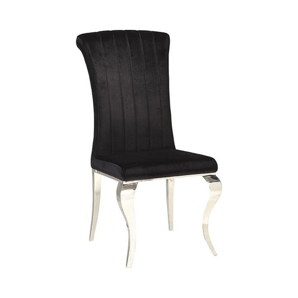 Carone Upholstered Side Chairs Black and Chrome