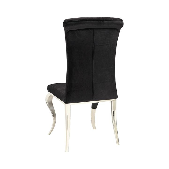 Carone Upholstered Side Chairs Black and Chrome