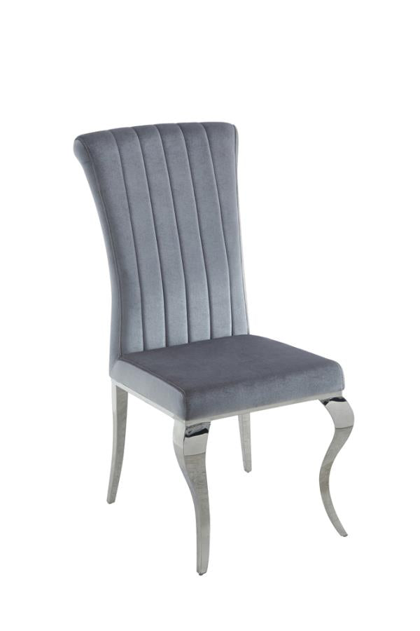 Carone Upholstered Side Chairs Grey and Chrome