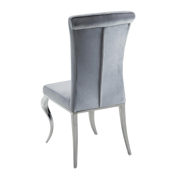 Carone Upholstered Side Chairs Grey and Chrome