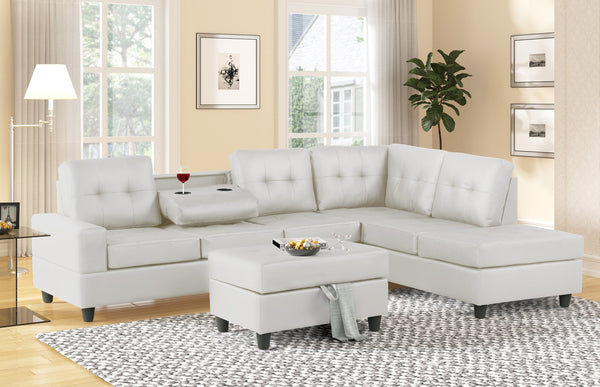 10Heights Reversible Sectional + Storage Ottoman Set
