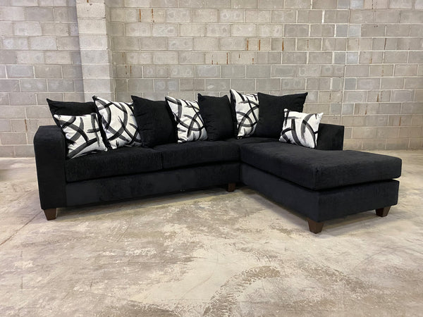 Black Fabric Sectional