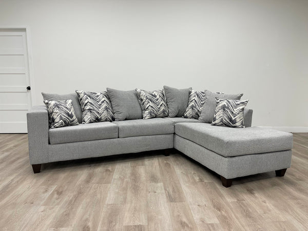 Gray Chenille Fabric LAF Sectional