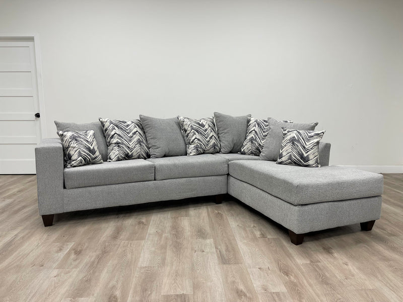 Gray Chenille Fabric LAF Sectional