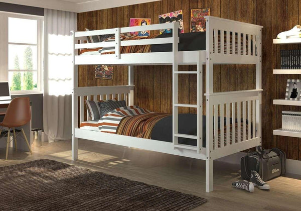 Twin-Over-Twin White Bunk Bed