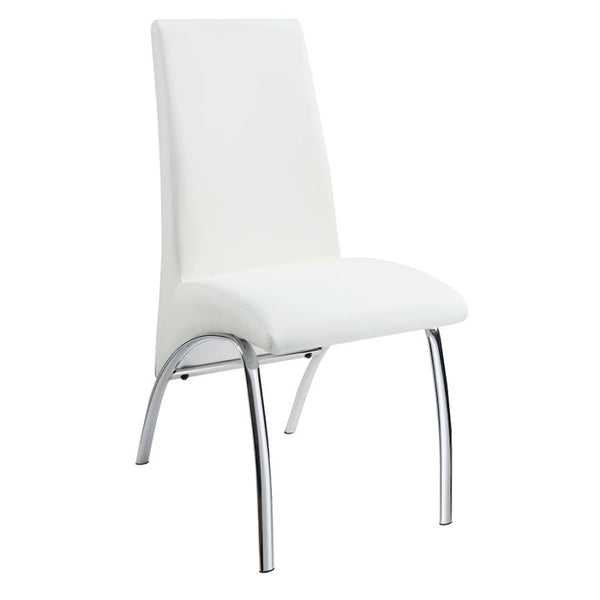 Beckham Upholstered Side Chairs White and Chrome