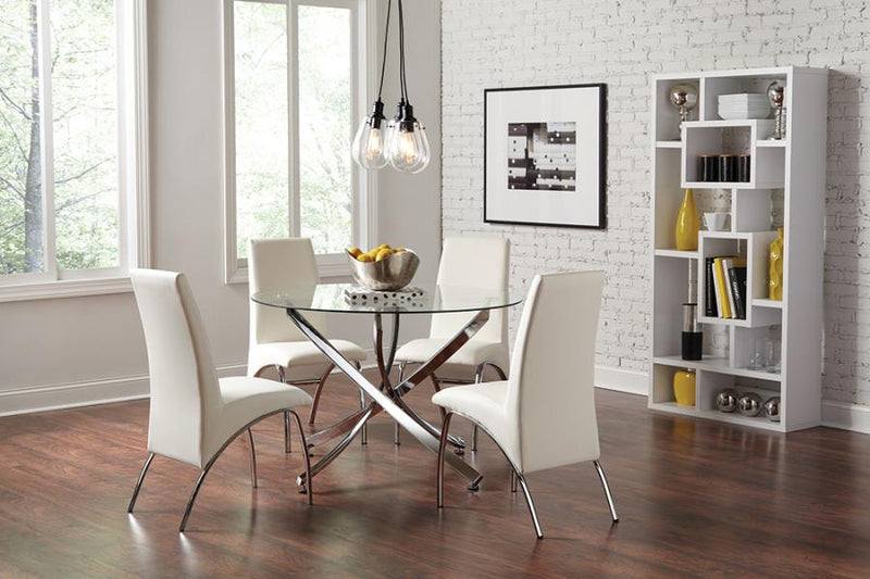 Beckham Upholstered Side Chairs White and Chrome