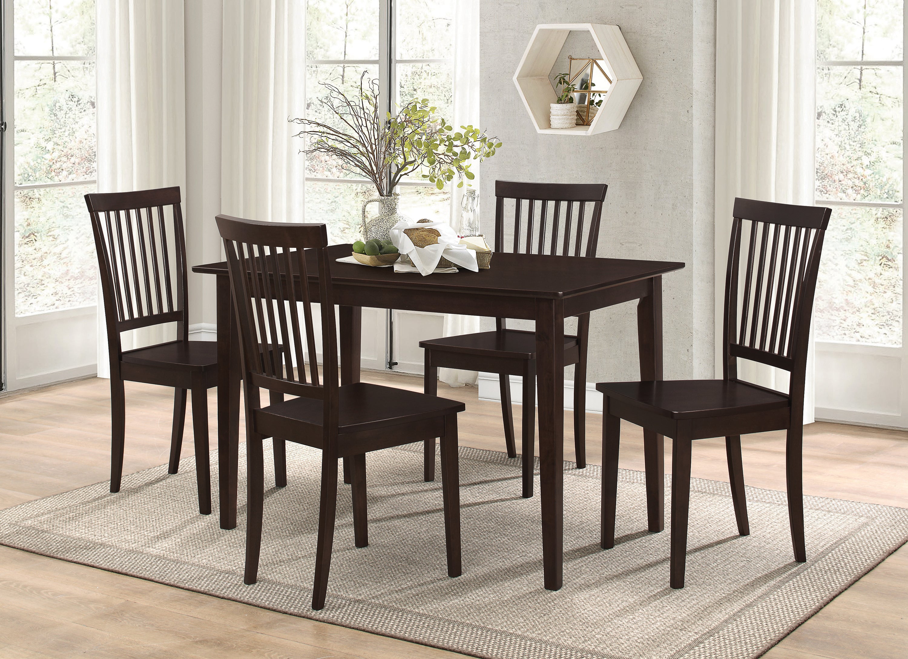 5-piece Dining Set Cappuccino