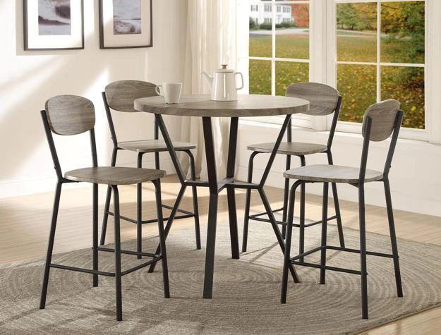 Blake Gray 5-Piece Counter Height Dinette Set