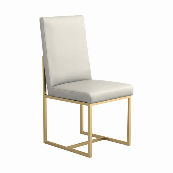 Conway Upholstered Dining Chairs Grey and Aged Gold