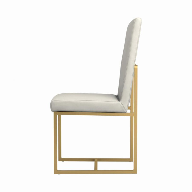 Conway Upholstered Dining Chairs Grey and Aged Gold