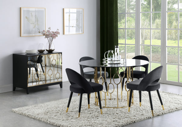 Lindsey Collection Black&Gold Table Height Dining Set