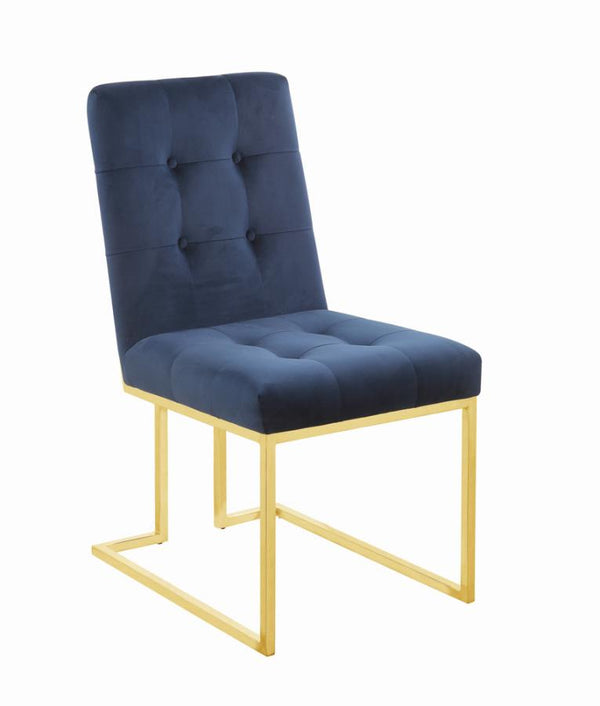 Tufted Back Side Chairs Ink Blue